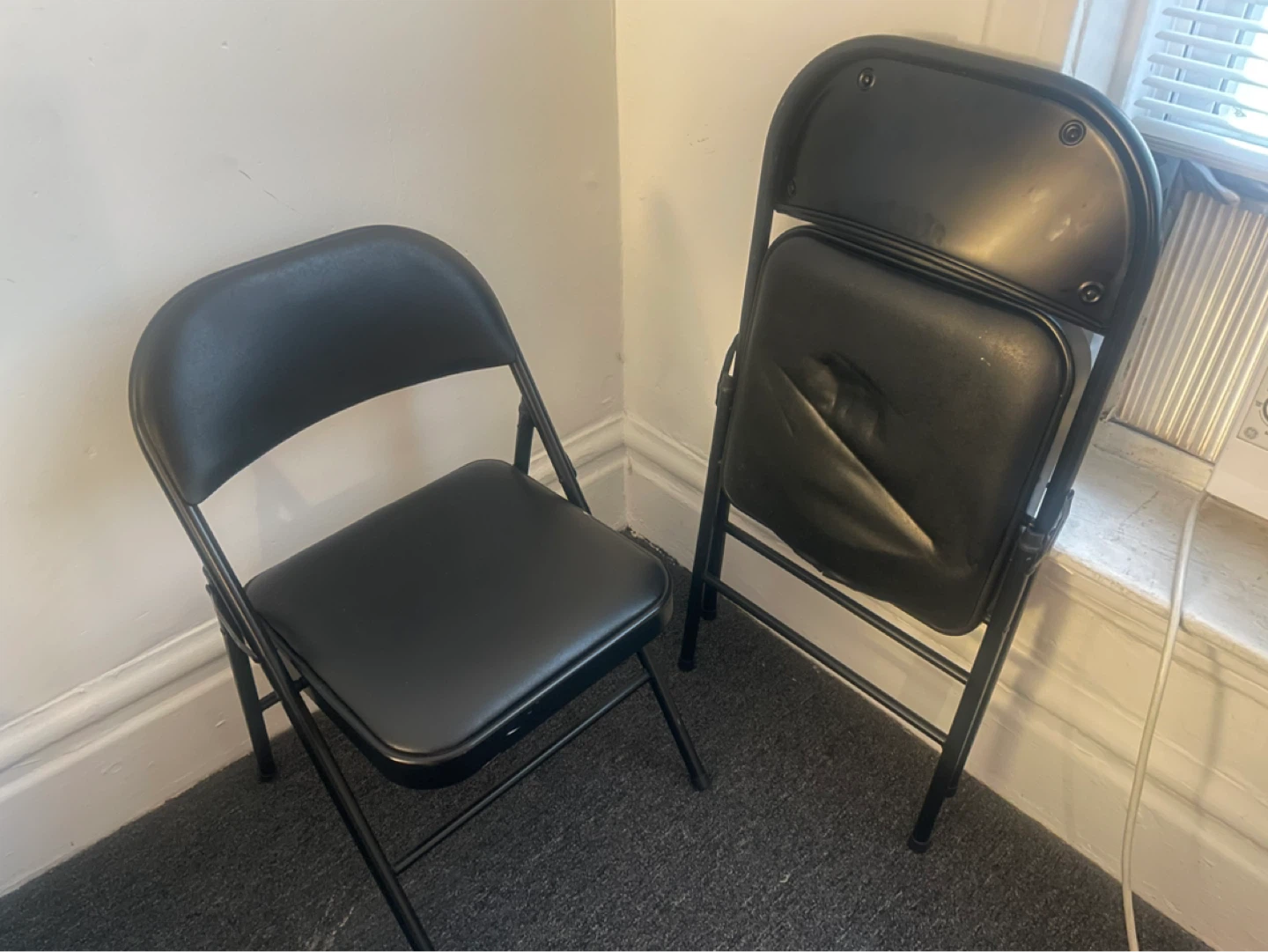 Black Folding Chairs (Set of 2)