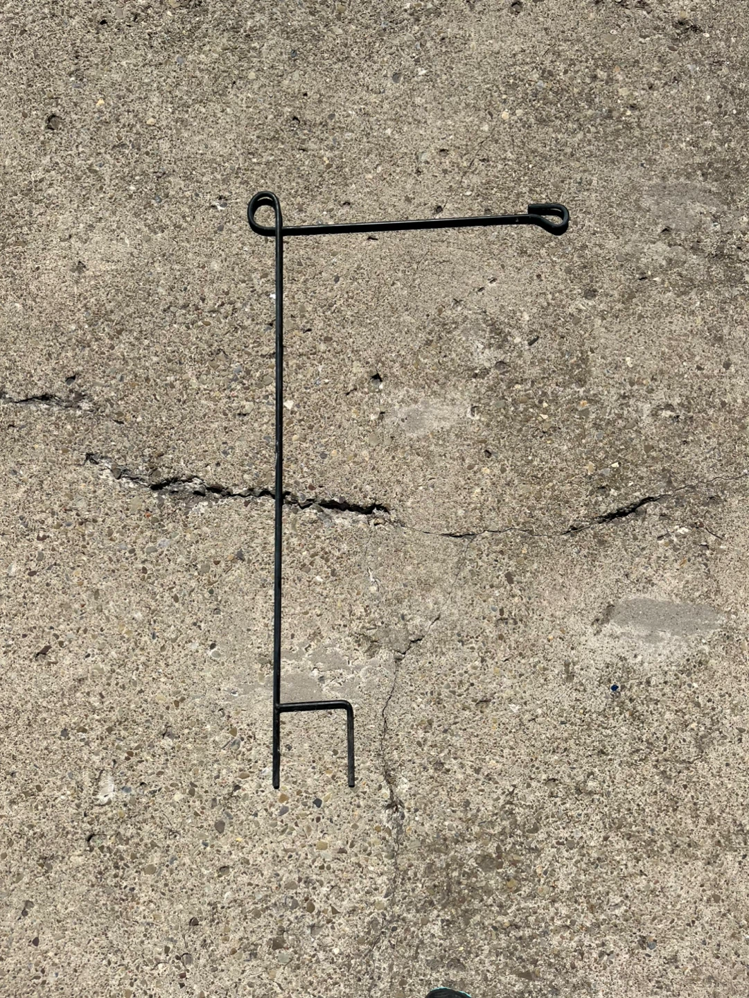 Black metal garden flag holder