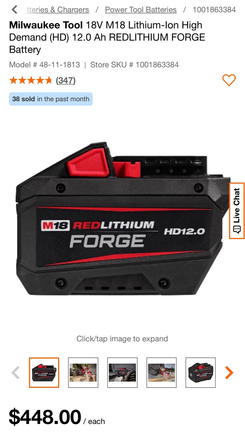Milwaukee M18 REDLITHIUM FORGE HD12.0 Battery - photo 3