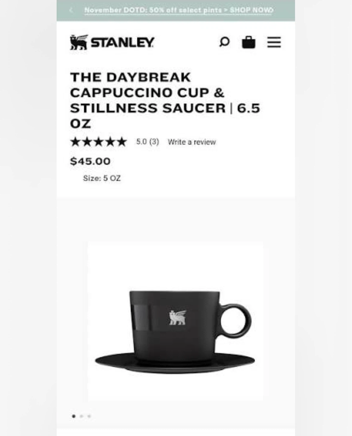 NEW⚽️Stanley The Daybreak Cappuccino Cup & Saucer 6.5 oz - photo 3