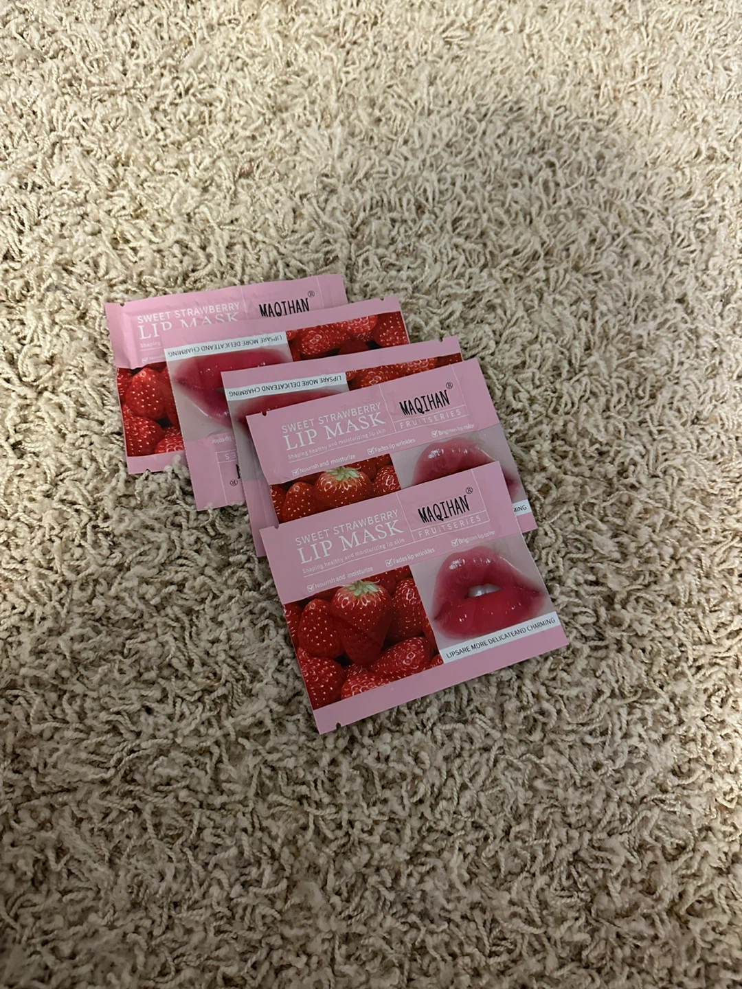 MAQTHAN Sweet Strawberry Lip Masks (Pack of 5)