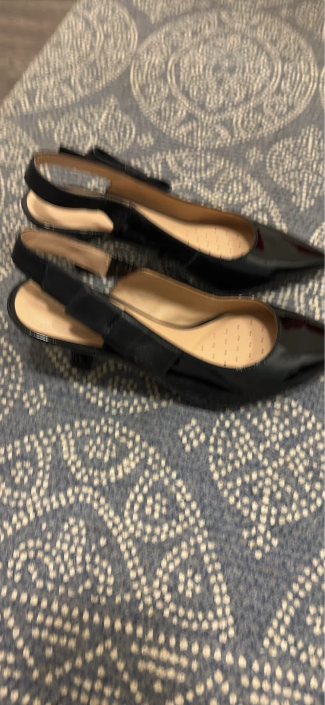 Geox Black Patent Slingback Heels. Size 7