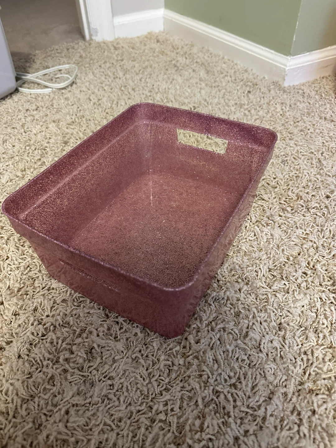 Glittery Pink Storage Bin