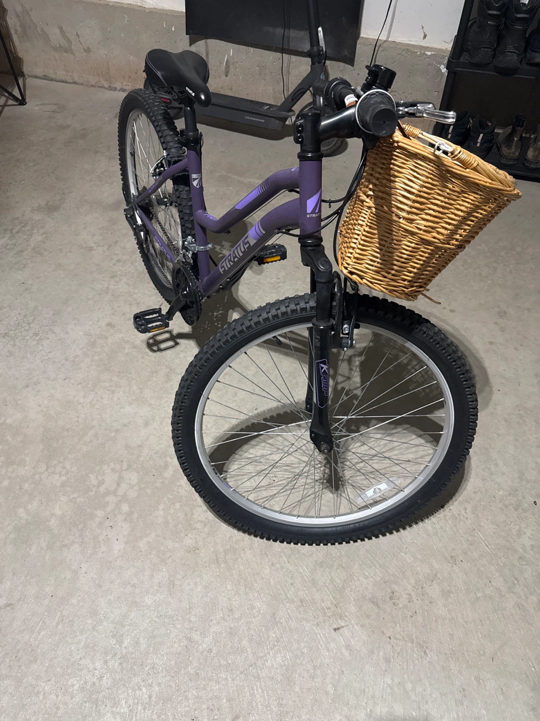 Purple Stratus Mountain Bike with Basket - photo 3