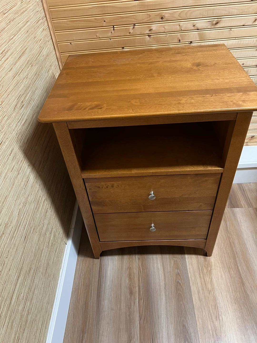 Wooden Nightstand with 2 Drawers - photo 2