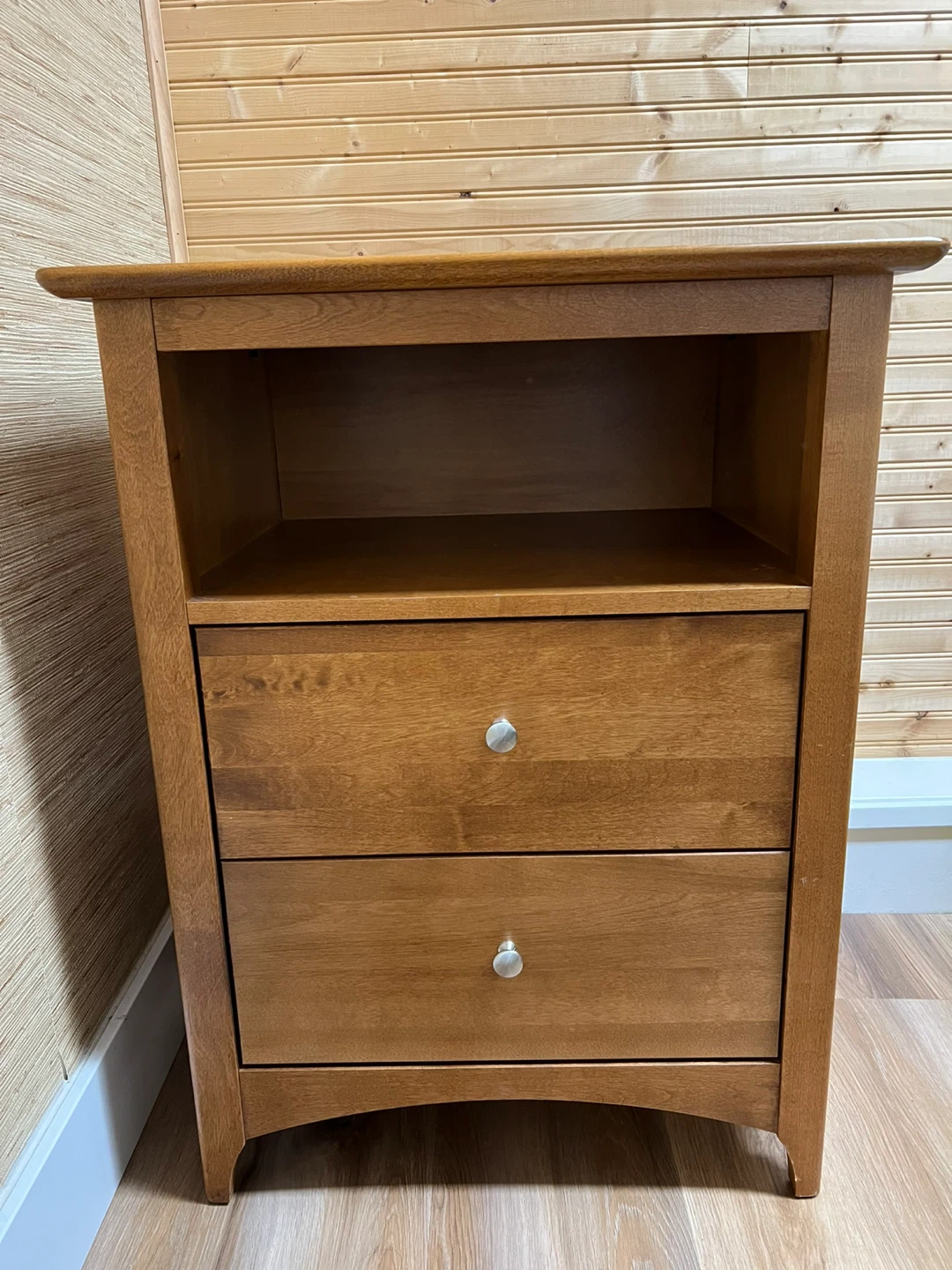 Wooden Nightstand with 2 Drawers