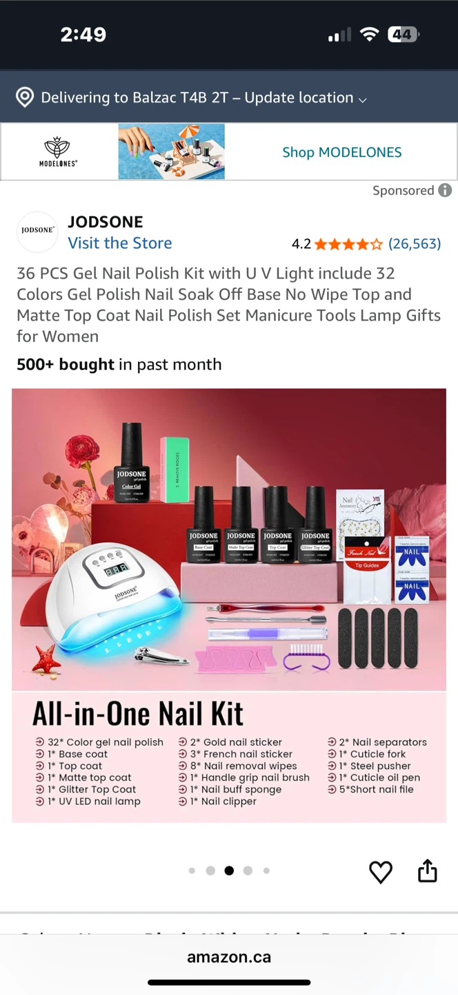 JODSONE 36 PCS Gel Nail Polish Kit with UV Lamp ⚽ - photo 3