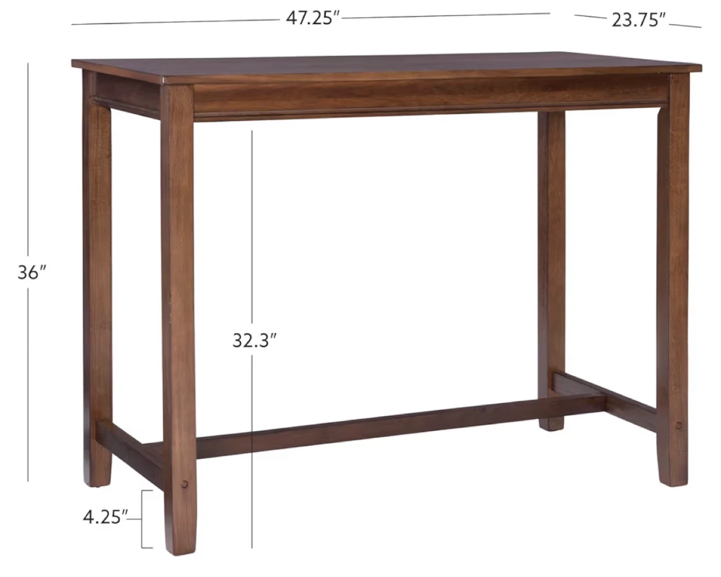 Rustico Counter Height Table - 47.25" L x 23.75" W x 36" H - photo 2