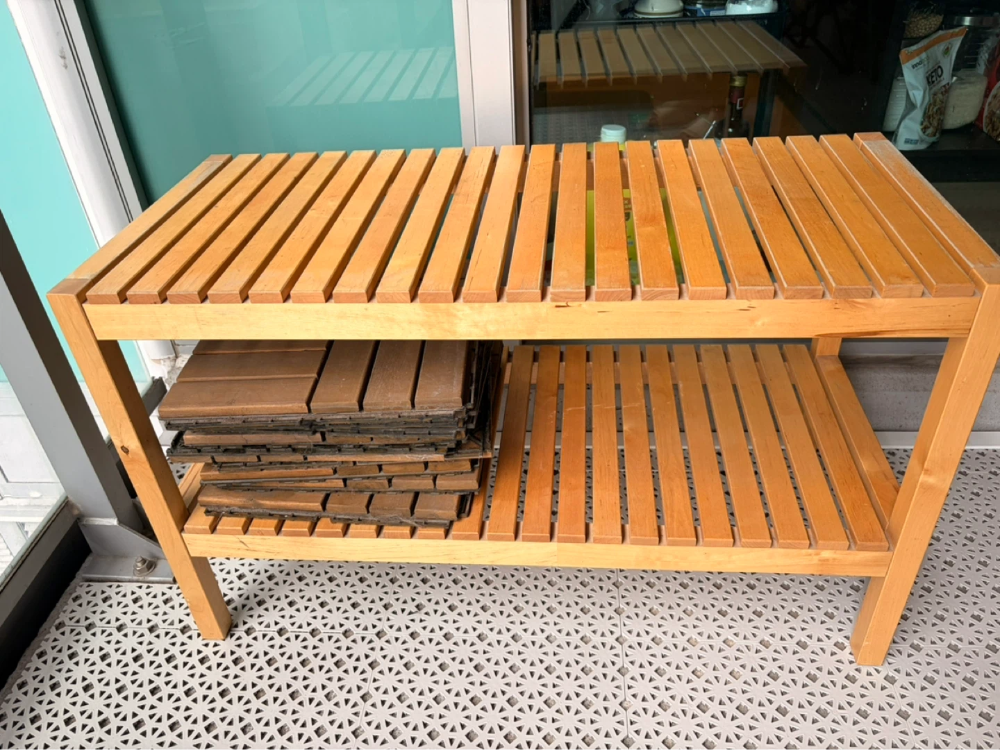 IKEA Wooden Shoe Rack Bench - photo 2