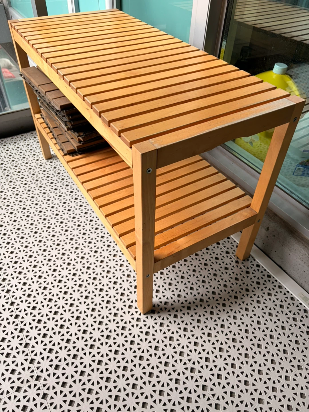 IKEA Wooden Shoe Rack Bench