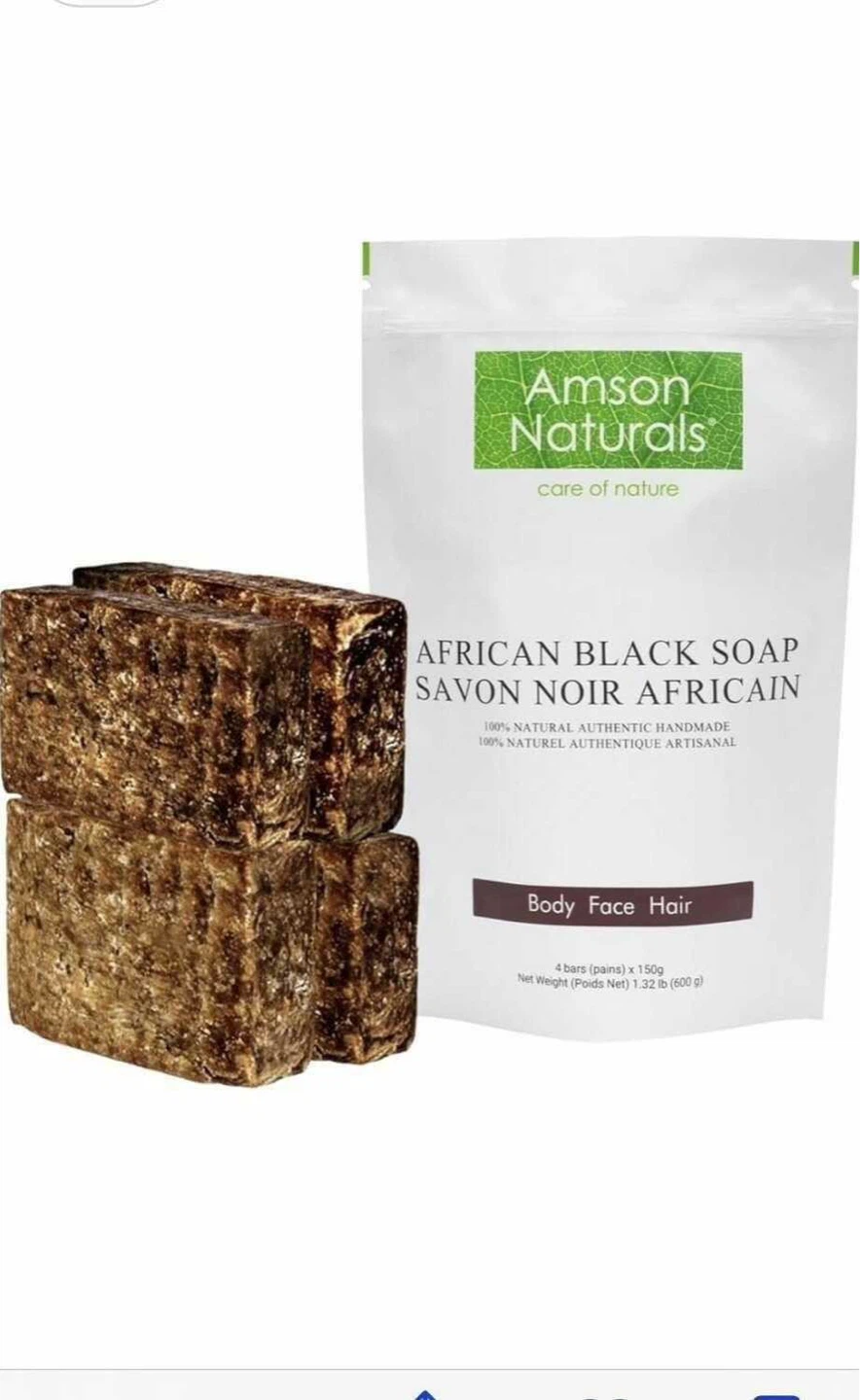 NEW 600grams African Black Soap - 4 bars
