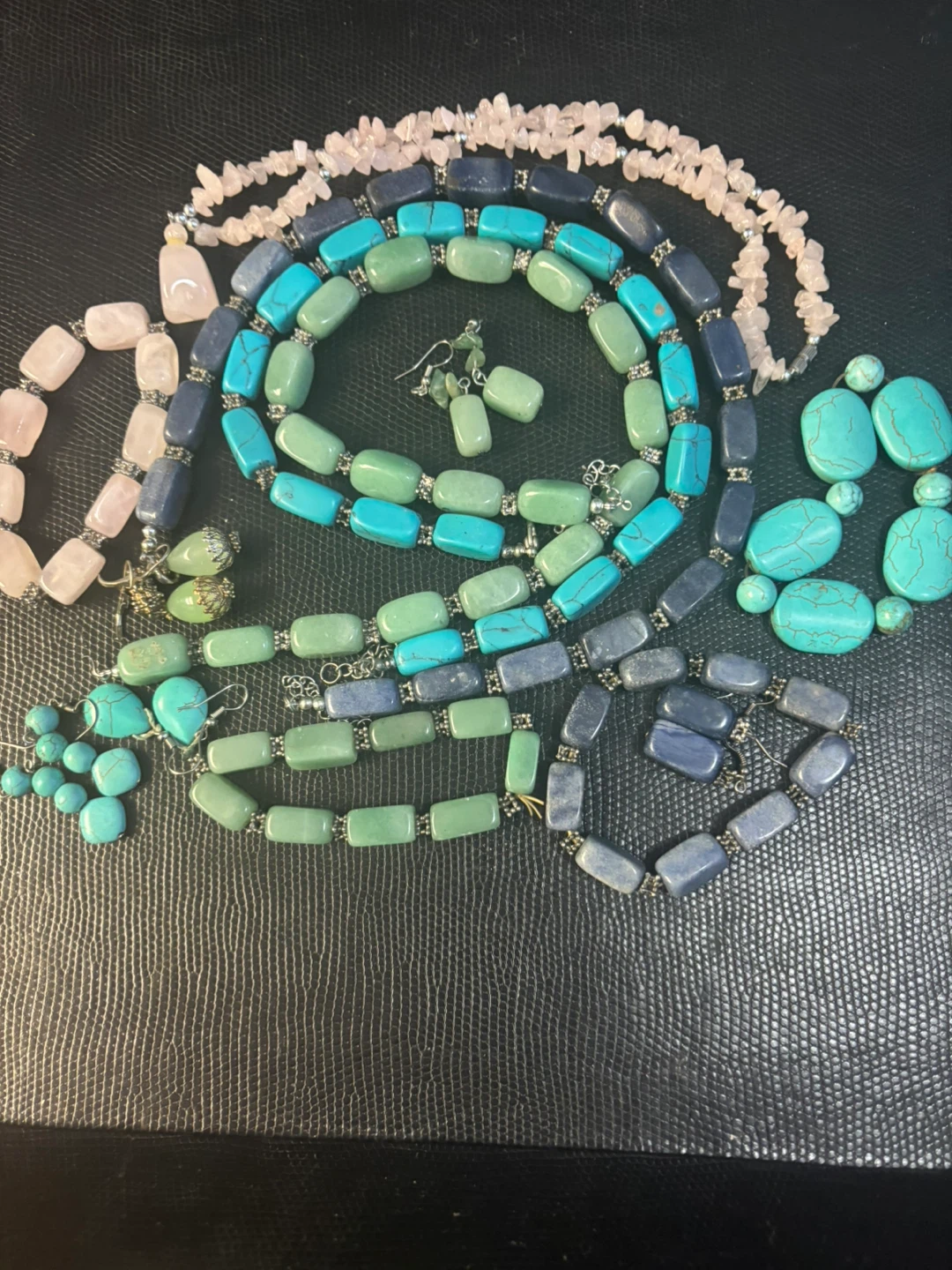 Gemstone Necklace and Earring Set