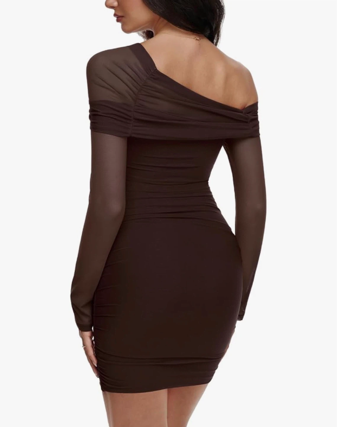 ⚽️ NWT Reoria Off-the-Shoulder Ruched Mesh Dress - photo 2