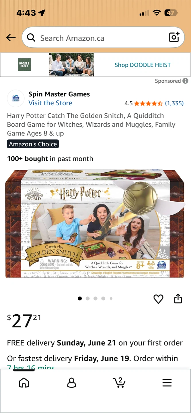 Harry Potter Board Game - Catch The Golden Snitch - photo 3