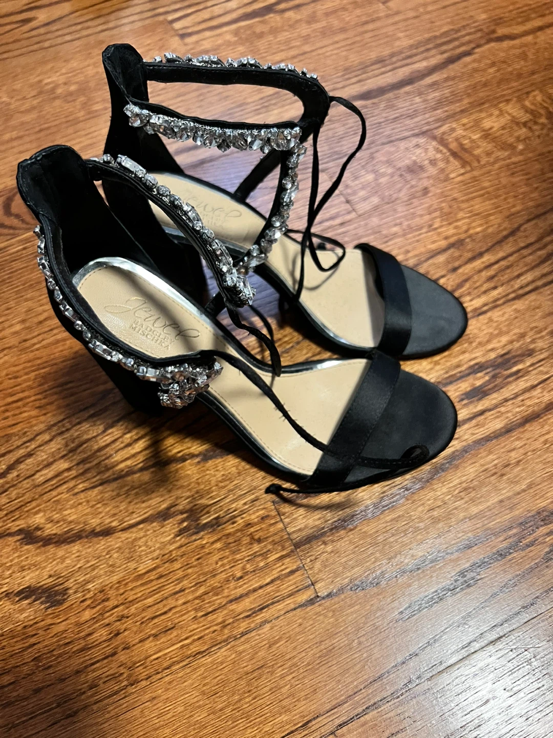 Badgley Mischka Black Embellished Heels - photo 3