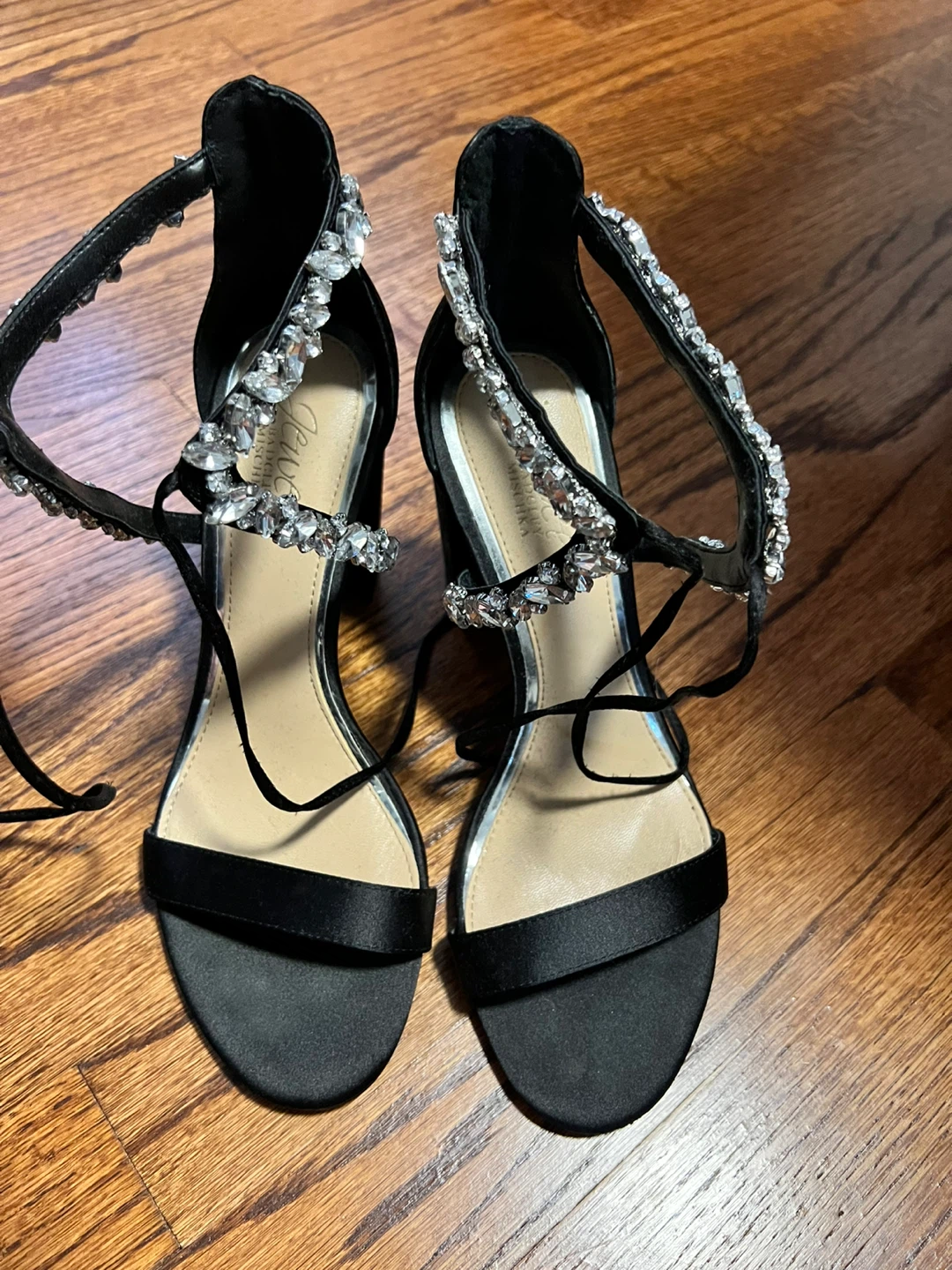 Badgley Mischka Black Embellished Heels - photo 5