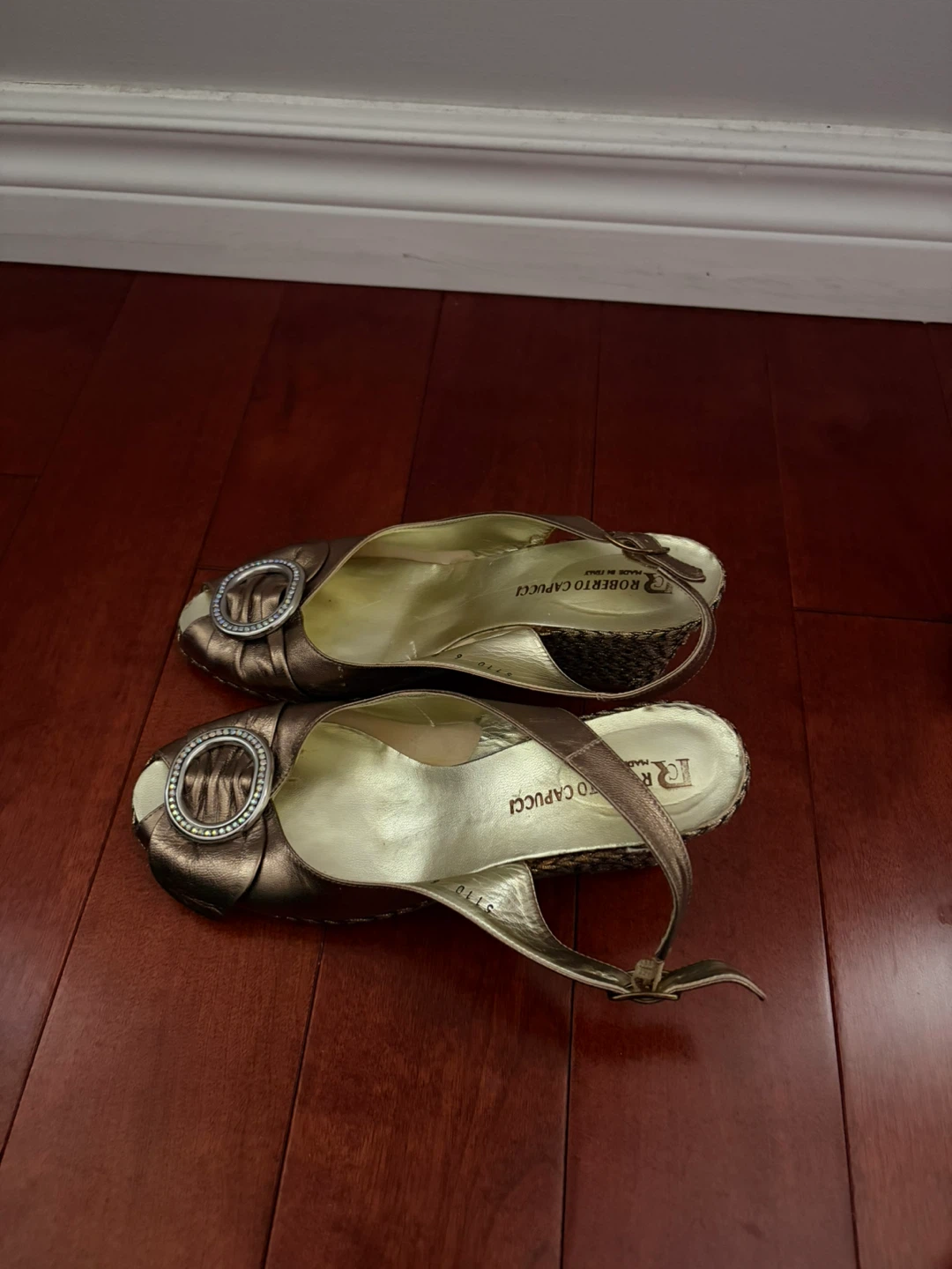 Roberto Capucci Women's Bronze Wedge Slingback Heels - photo 2