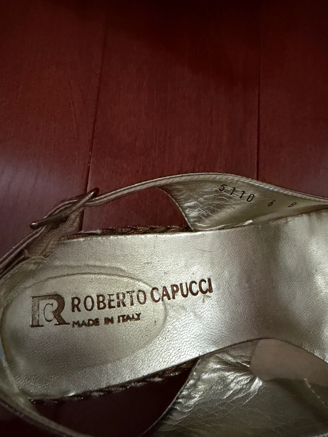 Roberto Capucci Women's Bronze Wedge Slingback Heels - photo 4