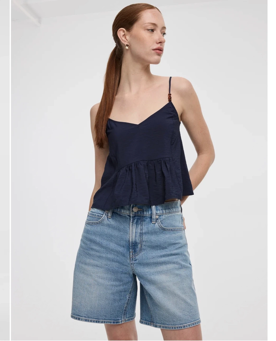 Navy Blue Peplum Cami Top size L - photo 2