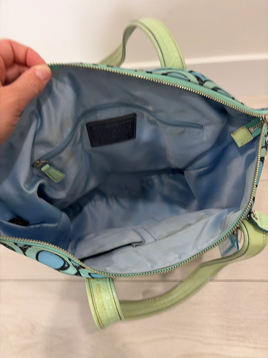 Coach Monogram Tote Bag - Blue/Green - photo 2