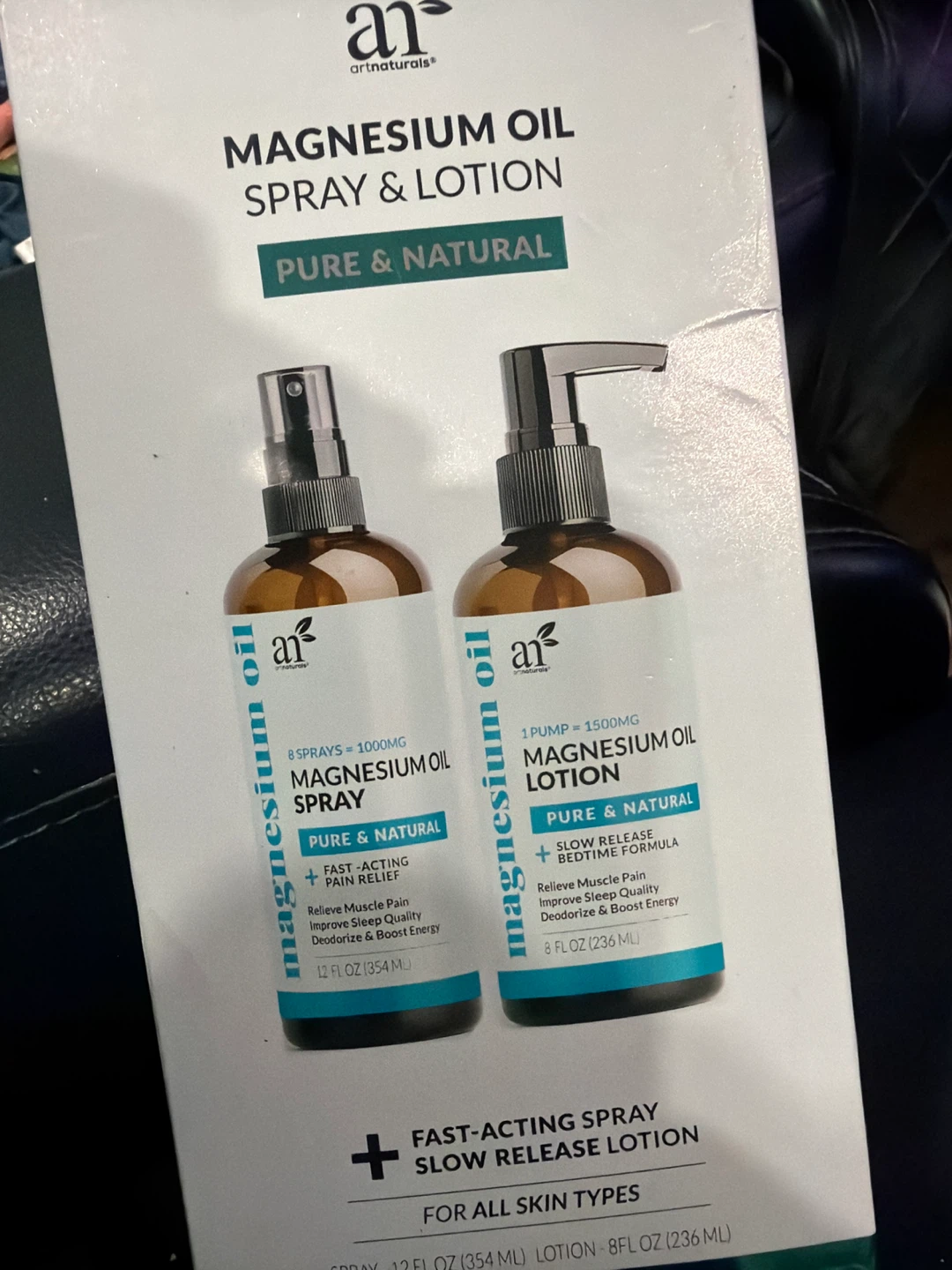 artnaturals Magnesium Oil Spray & Lotion Set