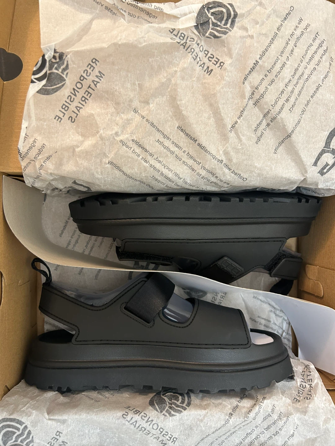 New) UGG GoldenGlow Sandals Black Size kids5(W6.5-7) - photo 4