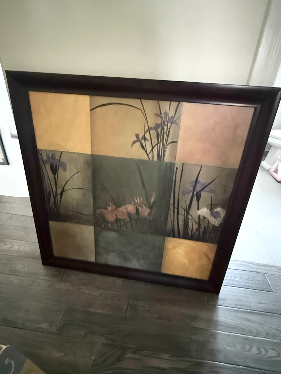 Framed Wall Art with Iris Flowers
