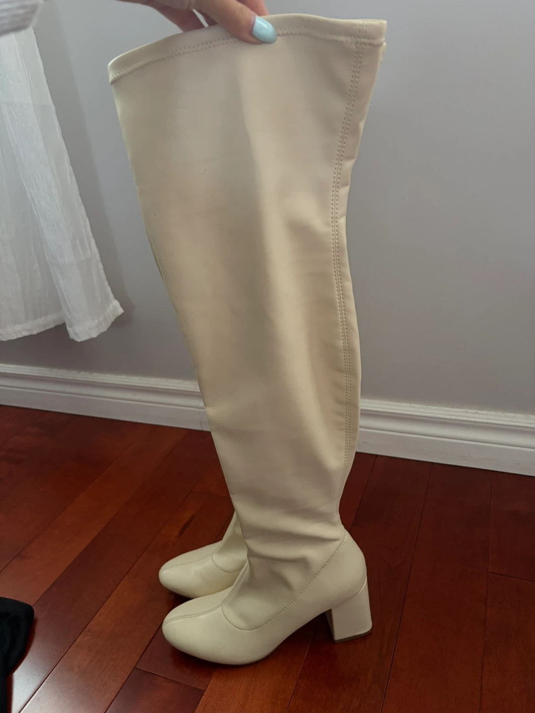 Brigitte Cream Over-the-Knee Boots