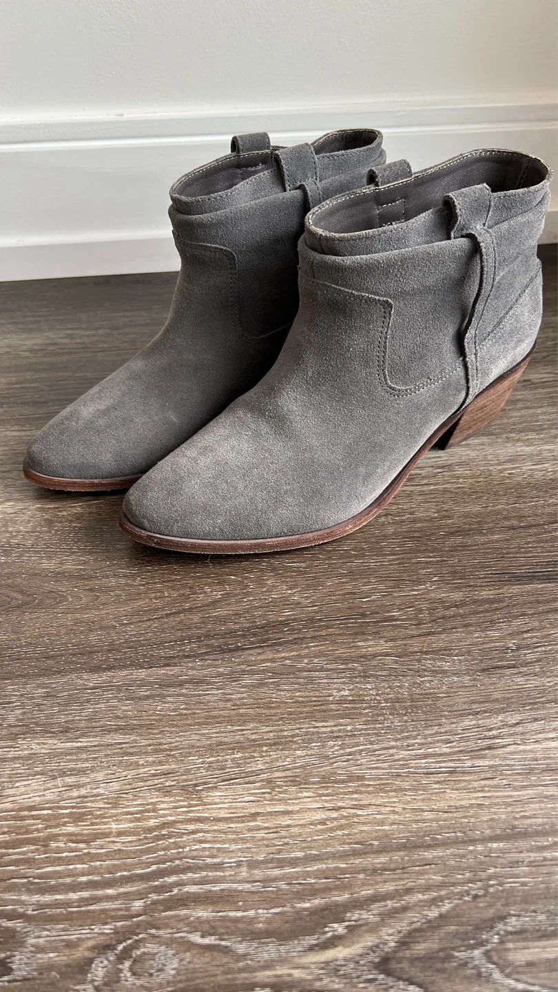 Joie Grey Suede Ankle Boots - Size 39.5 (women’s 9.5)