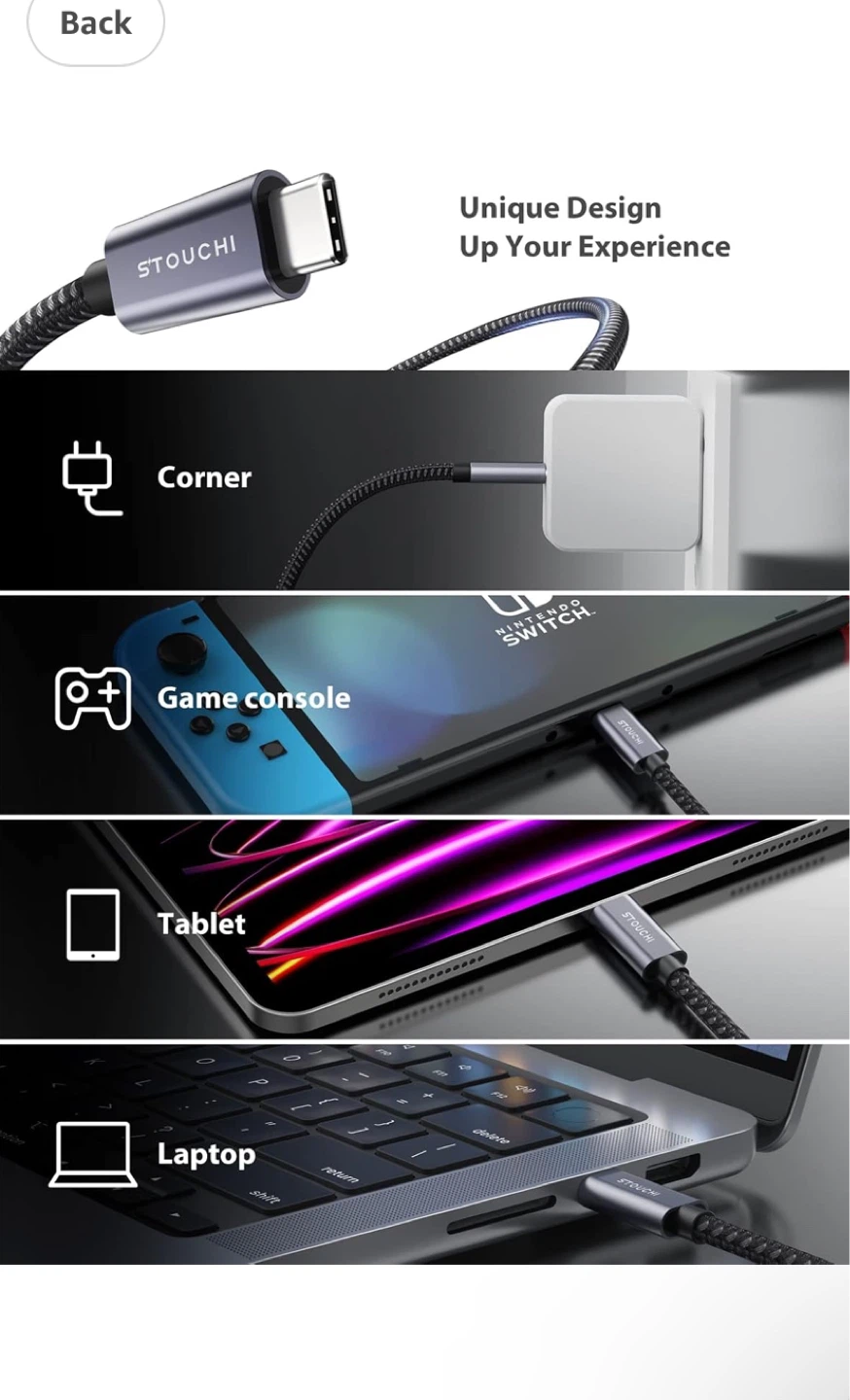 STOUCHI USB Type C Extension Cable 3 ft / 1m - photo 5