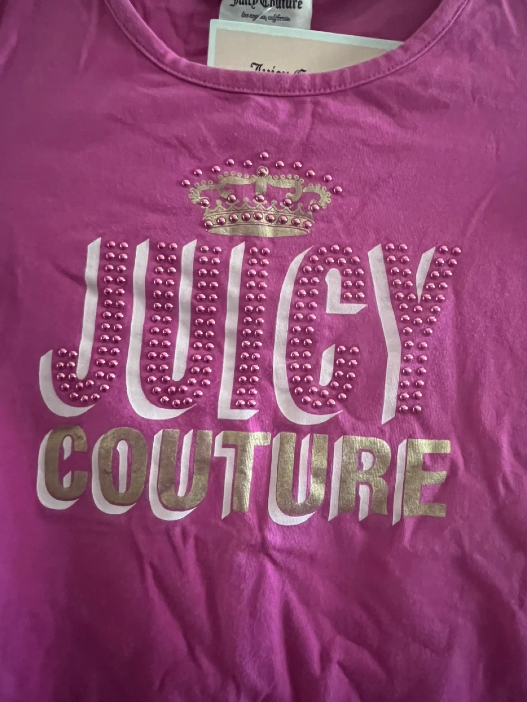 Juicy Couture Pink Bejeweled Fringe T-Shirt - photo 2