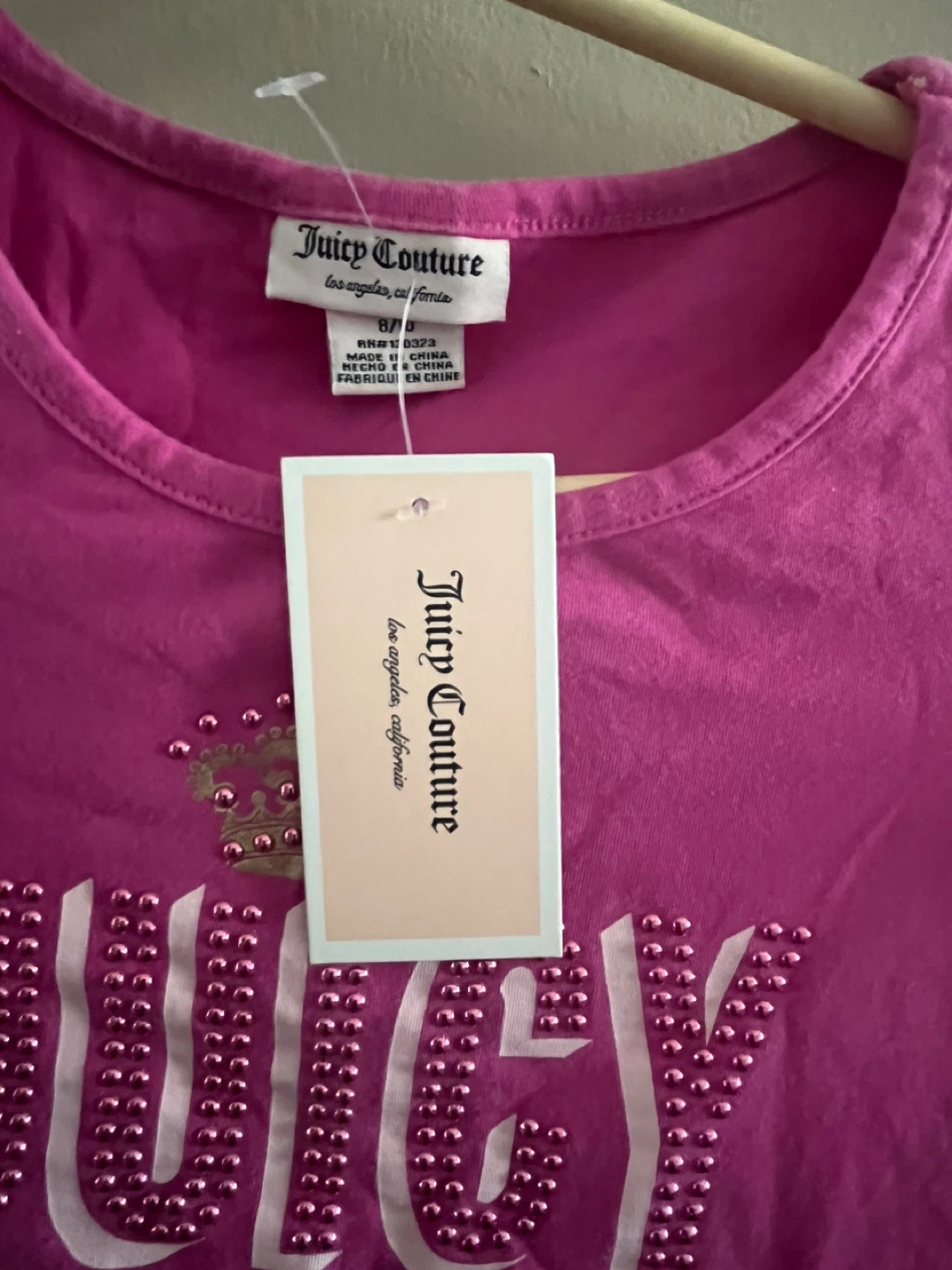 Juicy Couture Pink Bejeweled Fringe T-Shirt - photo 3