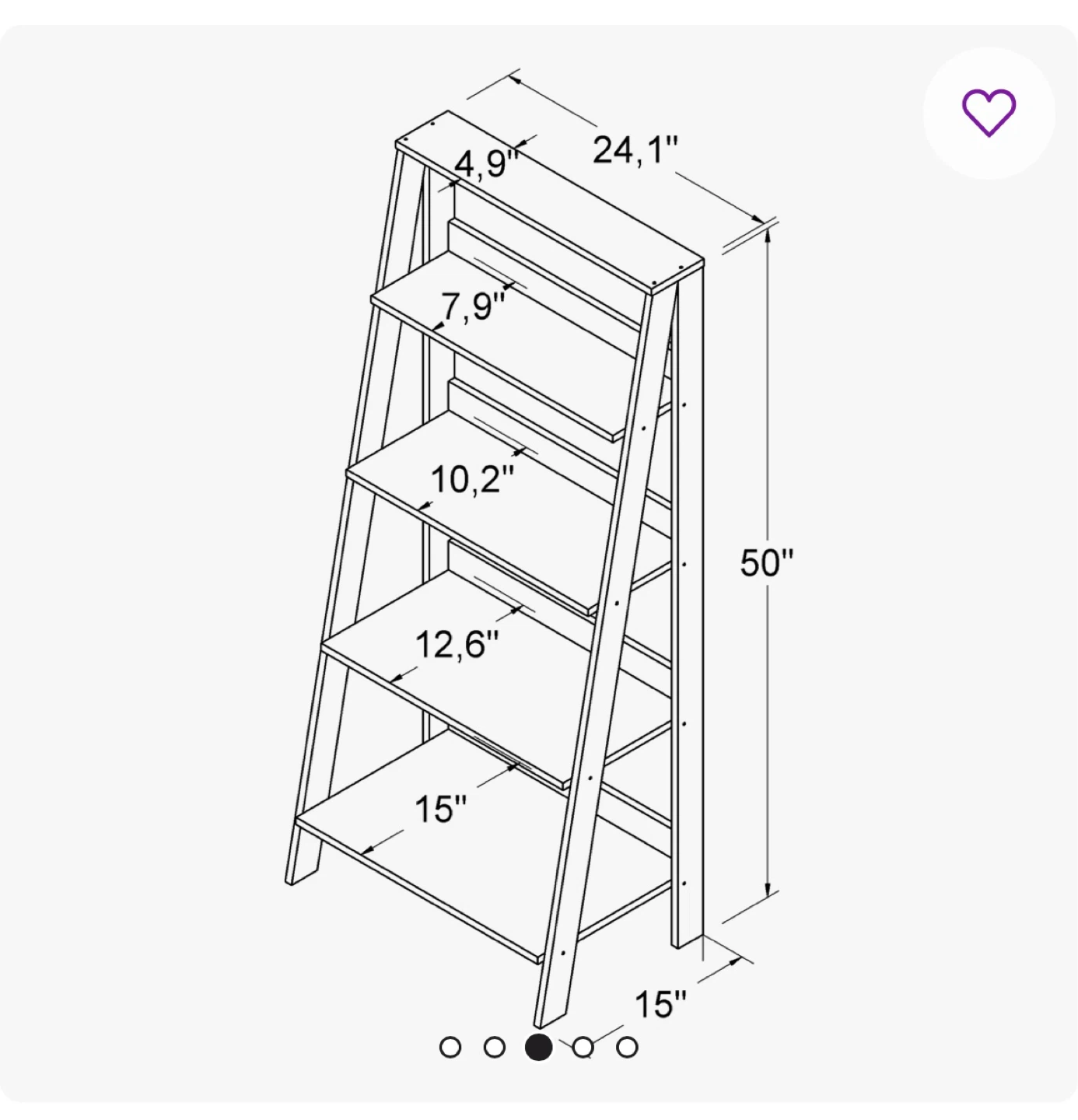 Black 5-Tier Ladder Bookshelf - photo 4