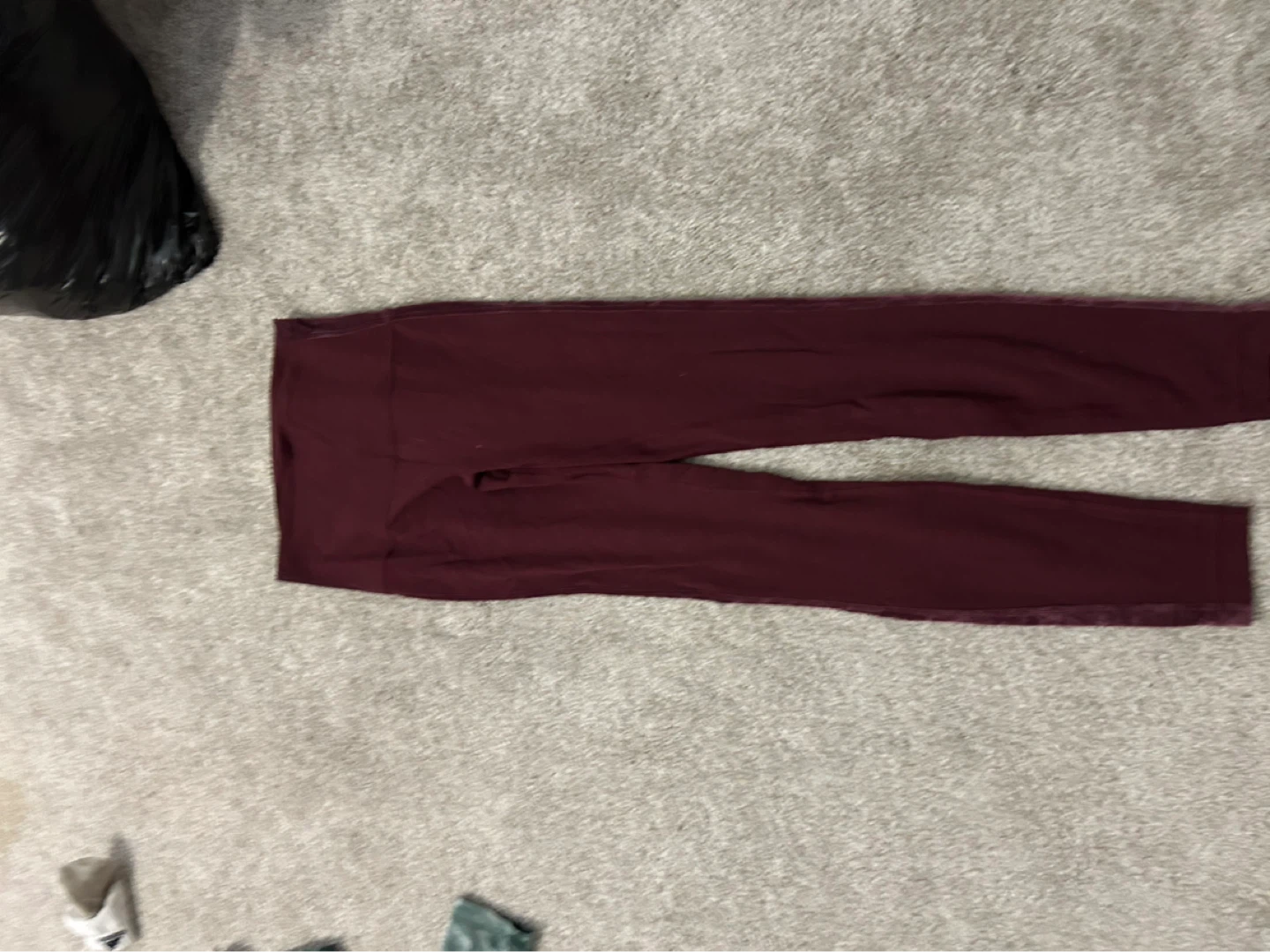 Lululemon Burgundy Velvet Trim Leggings