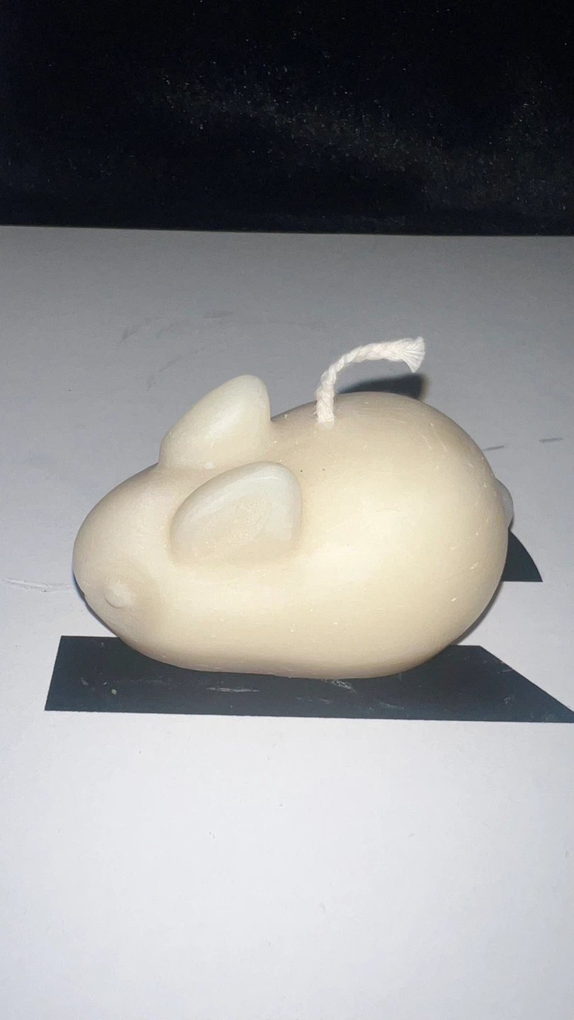 Cream Bunny Candle
