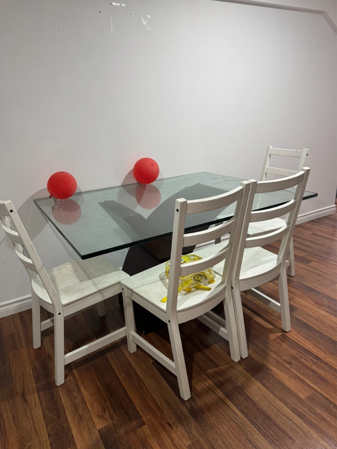 Glass Top Dining Table with 4 Chairs