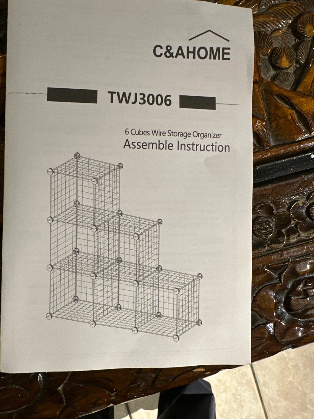 C&AHOME 6 Cubes Wire Storage Organizer TWJ3006