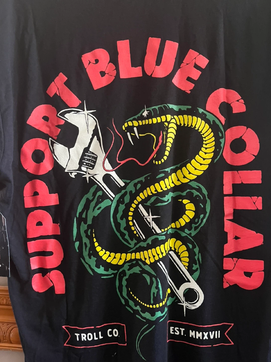 Troll Co. Support Blue Collar T-Shirt XL - photo 5