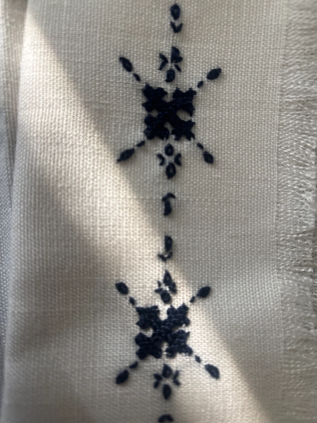 Set of 4 Embroidered  Linen Napkins with Fringed Edges - photo 4