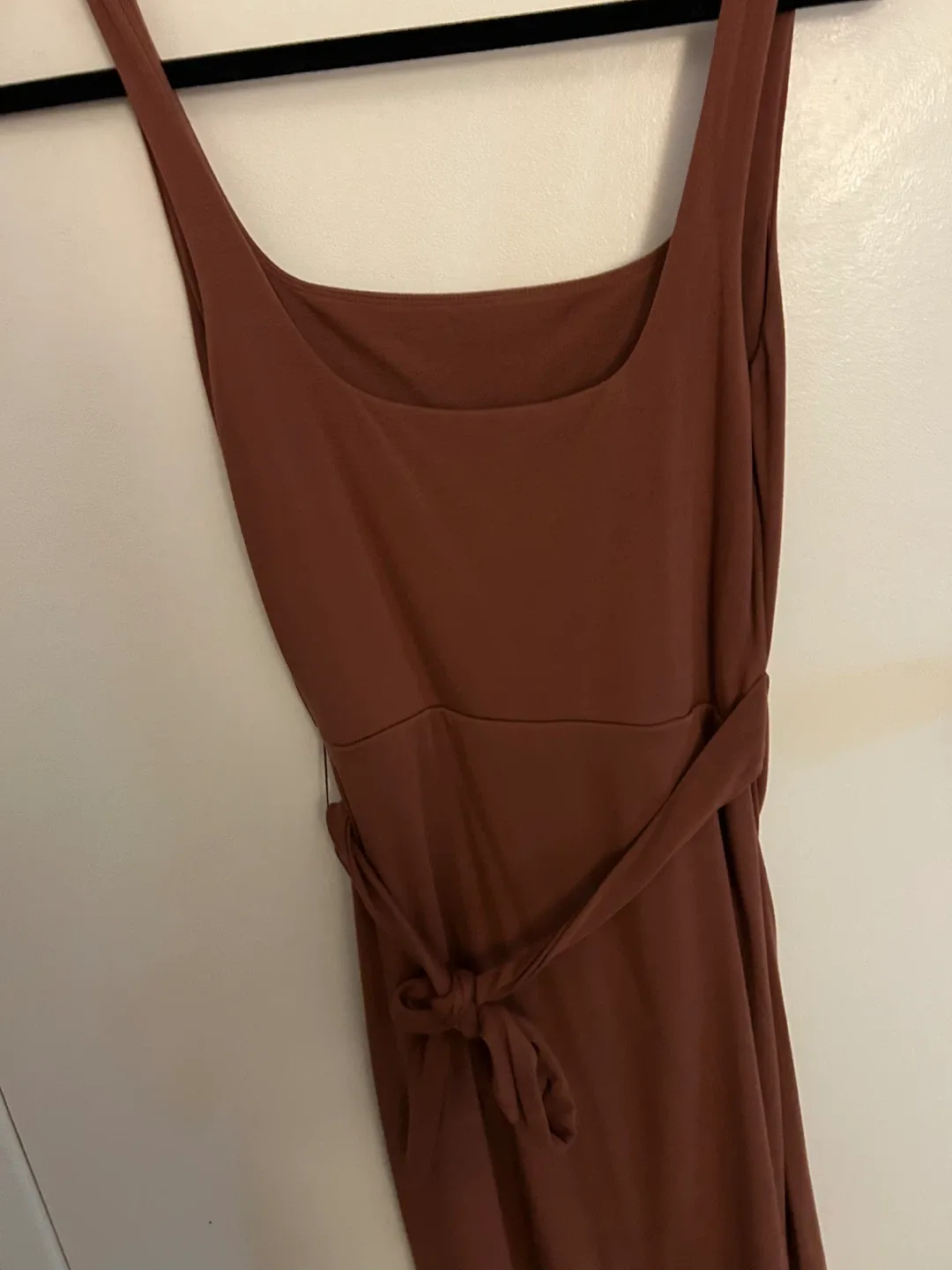 Aritzia Brown Ruched Midi Dress - photo 3