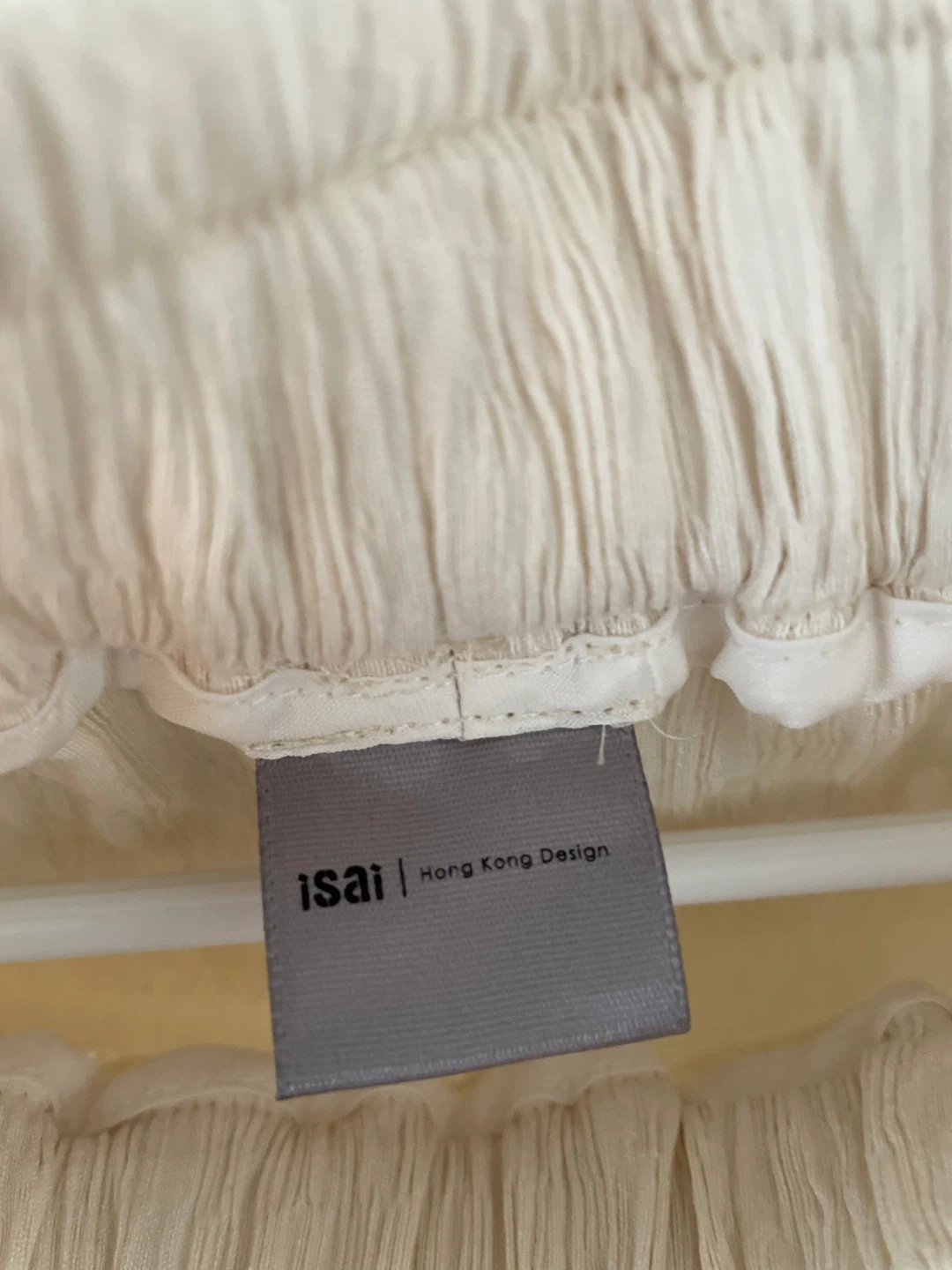 Isai Cream Crinkle Wide-Leg Pants - photo 3