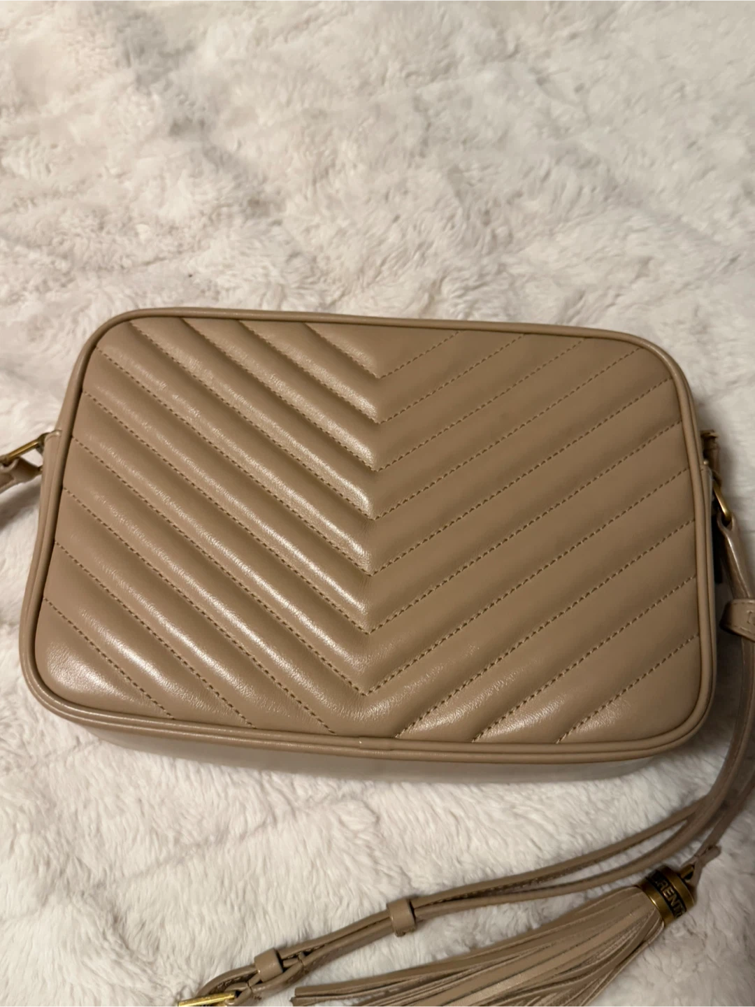 Saint Laurent Lou Camera Bag Beige Leather - photo 3