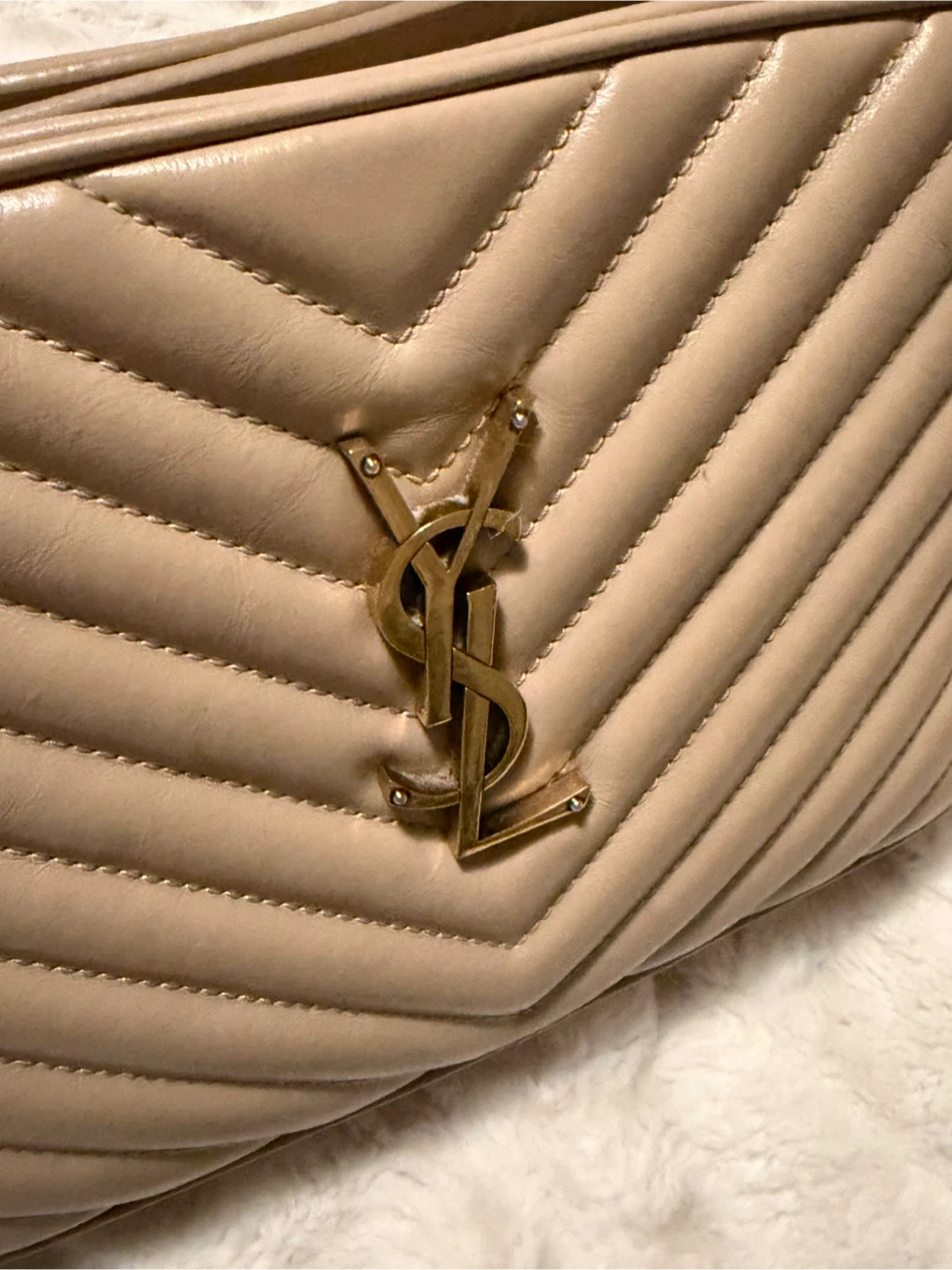 Saint Laurent Lou Camera Bag Beige Leather - photo 5