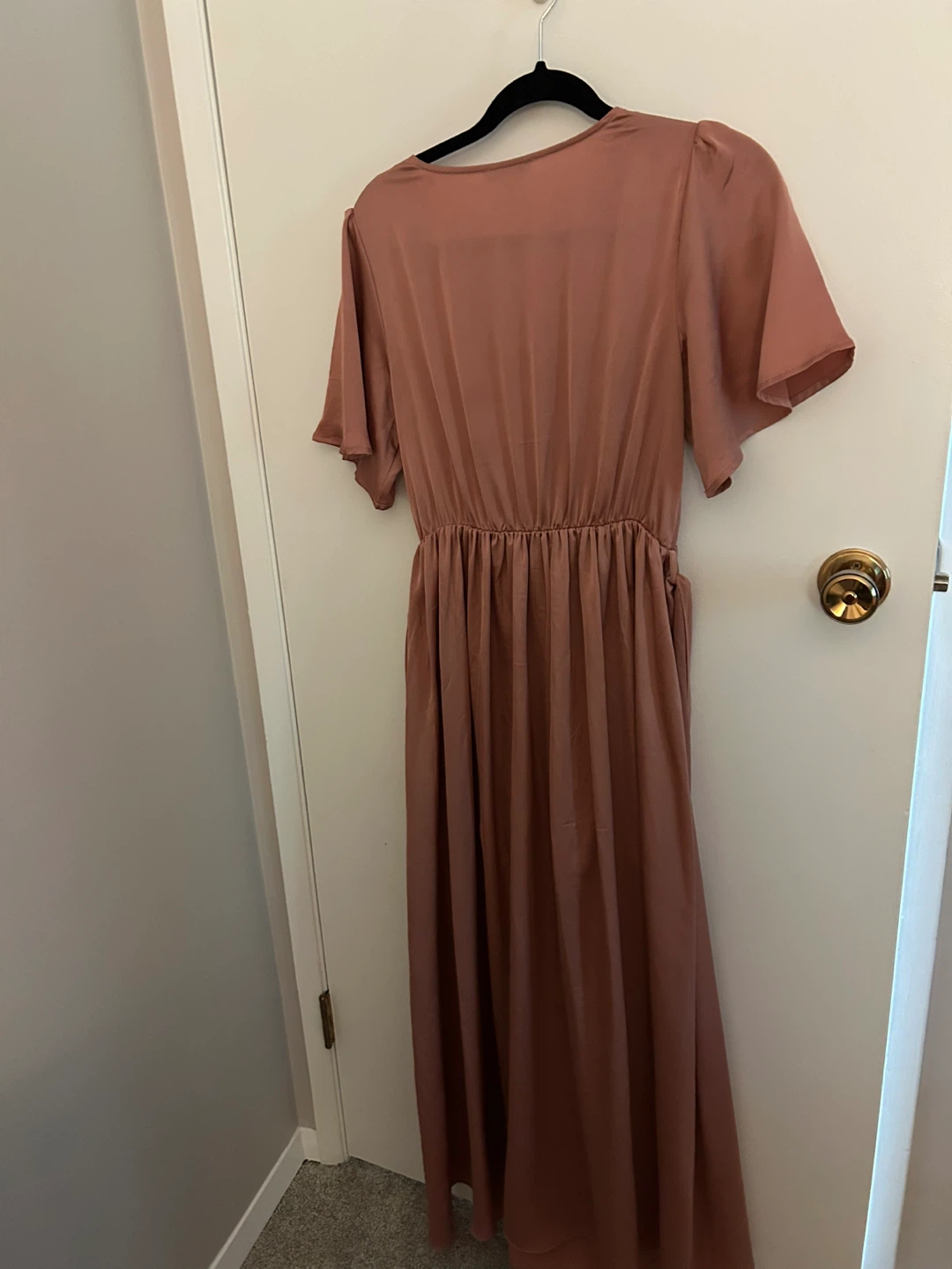 Dusty Rose Satin Wrap Maxi Dress - photo 2