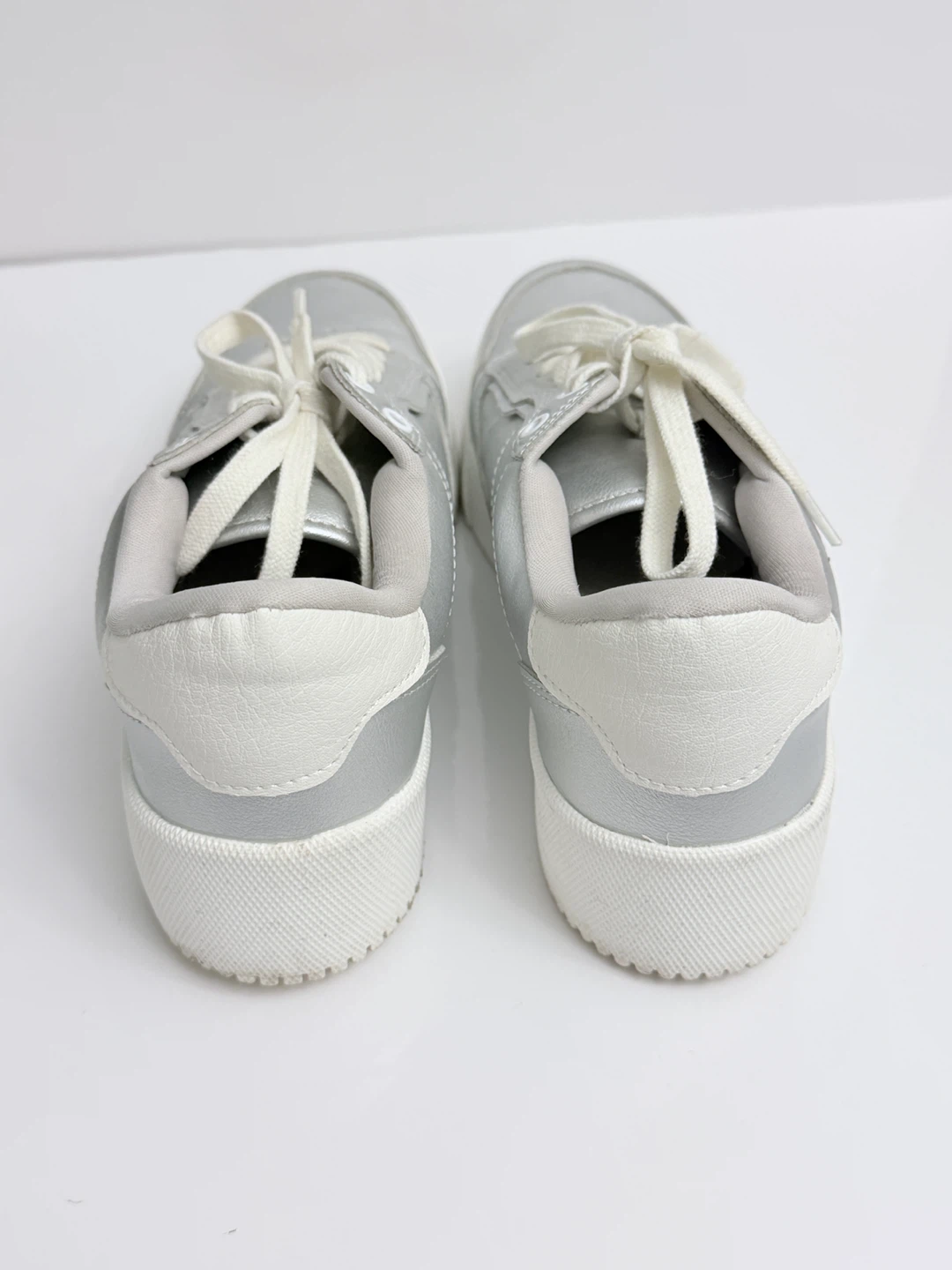 Zara Silver Metallic Platform Sneakers - Size 7.5 - photo 4
