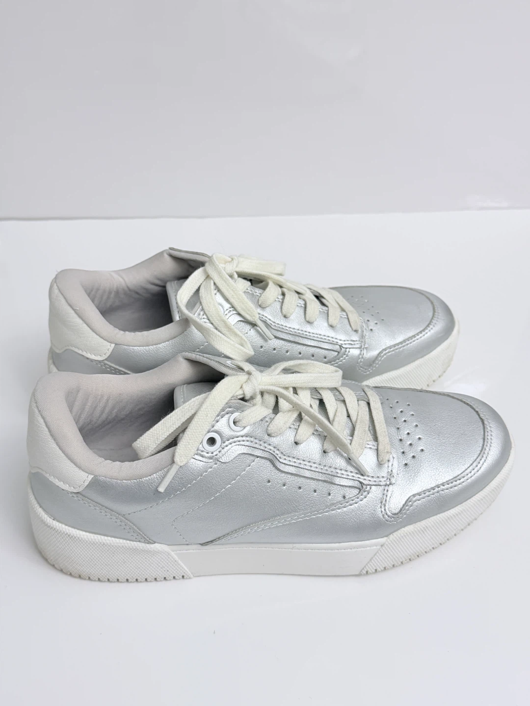 Zara Silver Metallic Platform Sneakers - Size 7.5 - photo 3