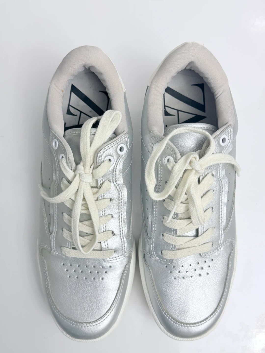 Zara Silver Metallic Platform Sneakers - Size 7.5 - photo 5