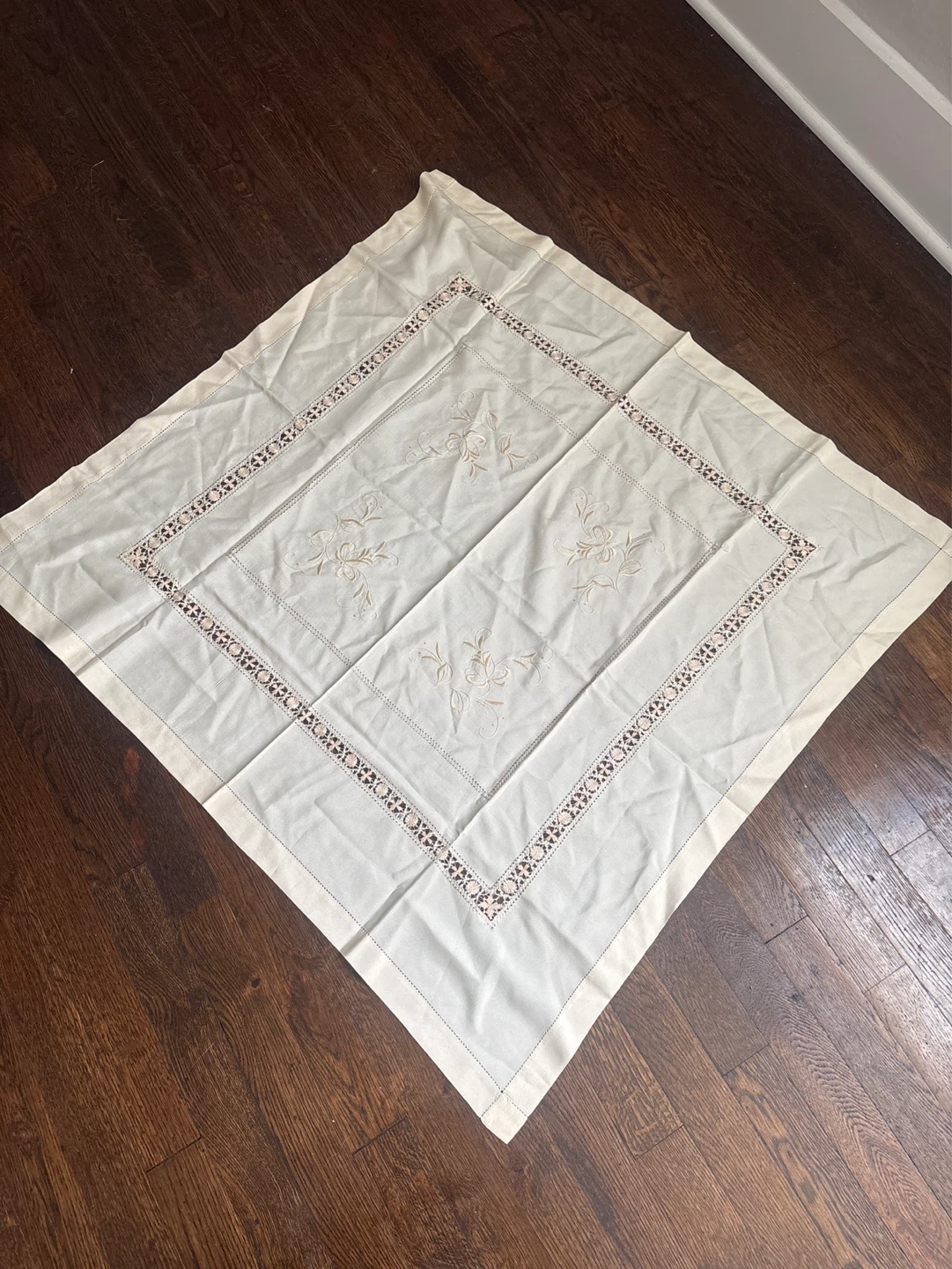Vintage Embroidered Tablecloth