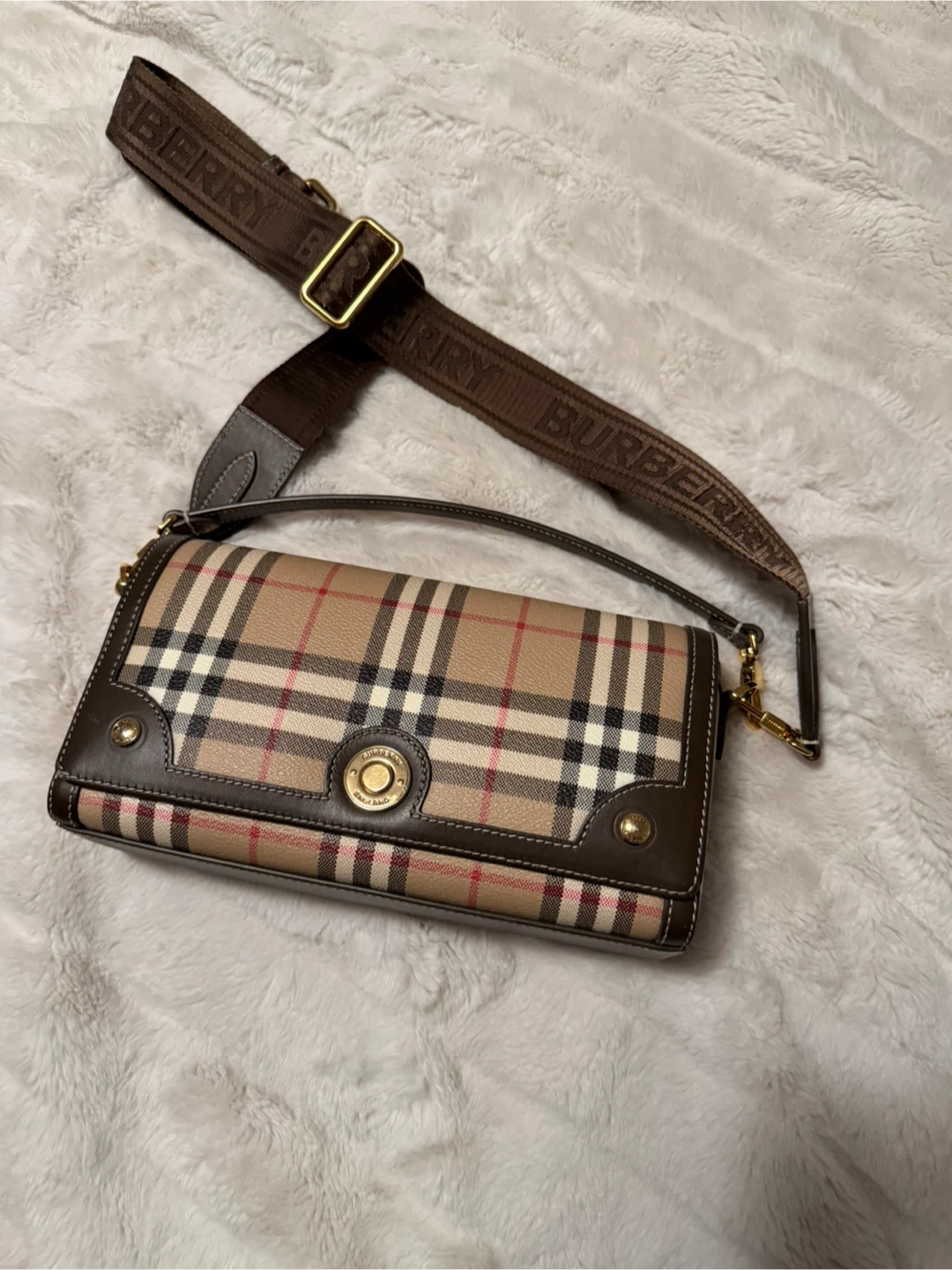 Burberry Top Handle Note bag - archive beige/military