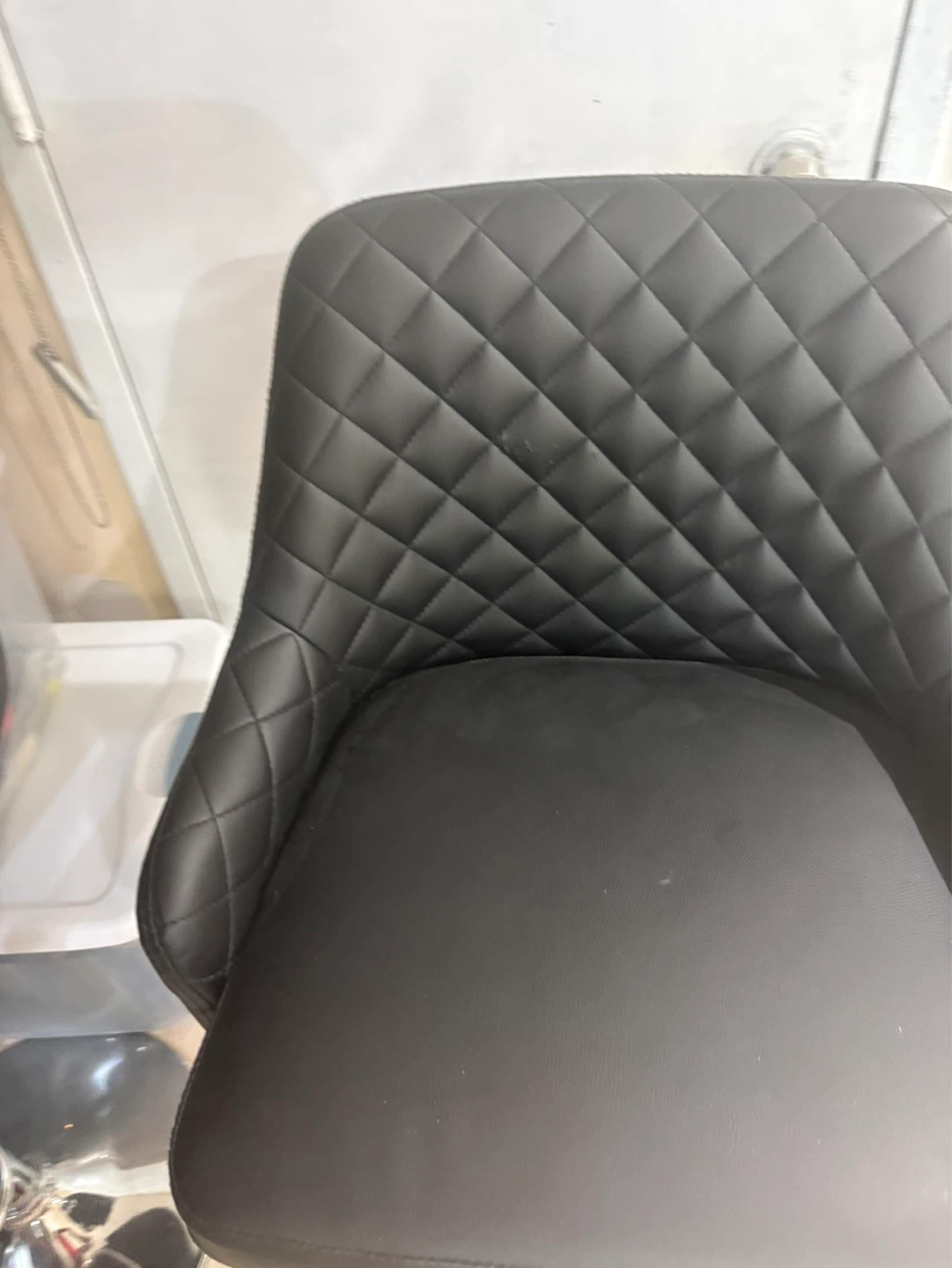 Set of 2 Black Faux Leather Bar Stools - photo 3